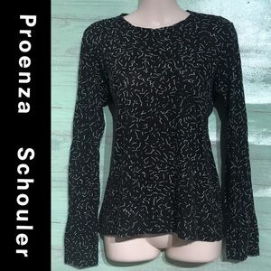 Proenza Schouler Printed Black T-Shirt Large